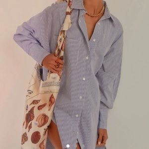 Pinstriped oversized button up